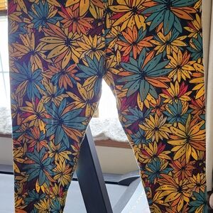 LuLaRoe Floral Leggings - Yellow, Blue, Orange